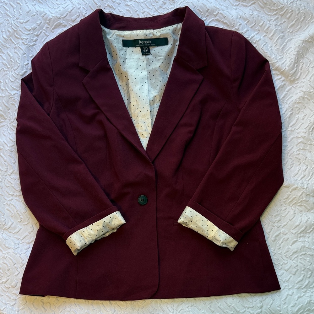 Kensie Women's Deep Burgundy Lined Blazer